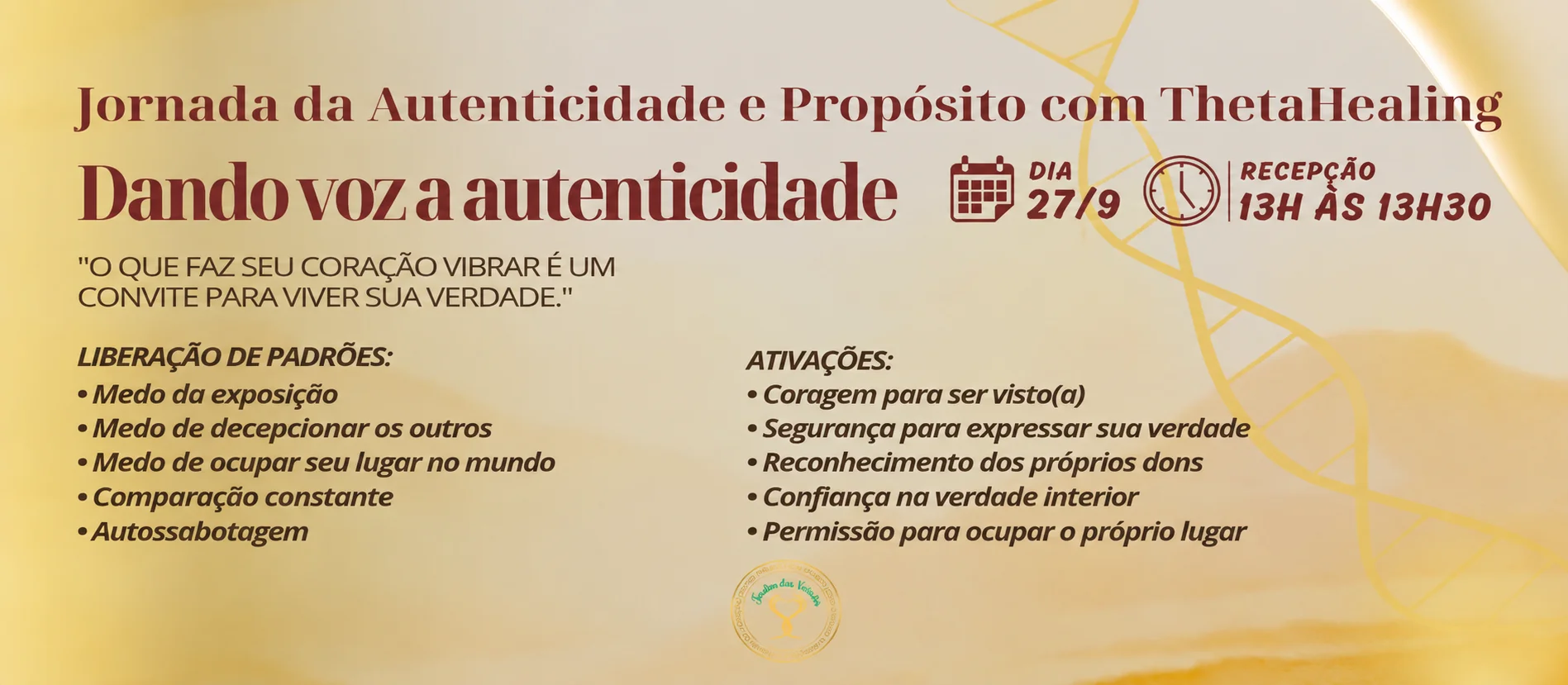 Cronograma de atividades no espaço Jardim das Vertentes